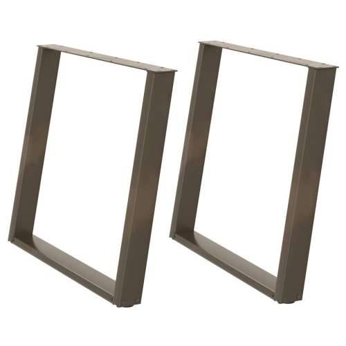 Noge za blagovaonski stol U-oblik 2 kom Prirodni čelik 100 x (72-73) cm Čelik - Prirodna 100 x (72-73) cm 1 Cijena