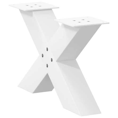 Noge za klub stolić u obliku slova X, 2 kom, bijele, 50 x (30-31) cm, čelik - Bijela 50 x (30-31) cm (80 mm) 2 1 Cijena