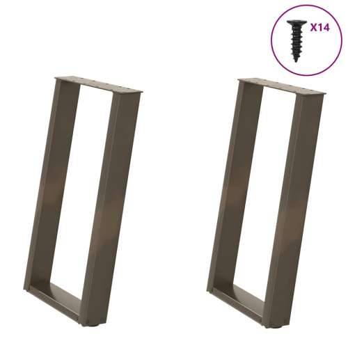 Noge za blagovaonski stol U-oblik 2 kom Prirodni čelik 60 x (72-73) cm Čelik - Prirodna 60 x (72-73) cm 1 Cijena