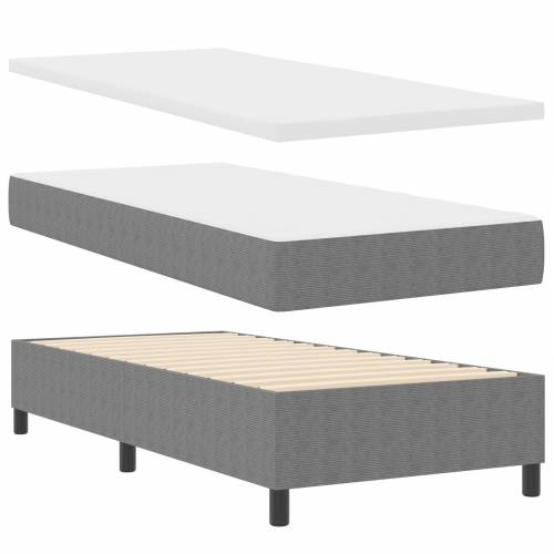 Krevet s Podnicom s Madracem & LED Svjetlom Sivi 90x200 cm Baršunasta Tkanina Cijena