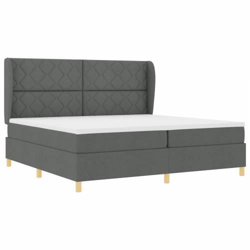 Box Spring Krevet s Madracem Tamno Siva 200x200 cm Tkanina Cijena