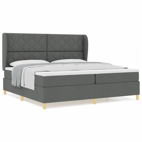 Box Spring Krevet s Madracem Tamno Siva 200x200 cm Tkanina Cijena