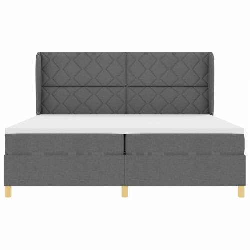 Box Spring Krevet s Madracem Tamno Siva 200x200 cm Tkanina Cijena