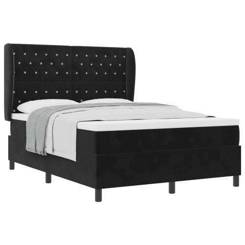 Box Spring Krevet s Madracem Crni 140x200 cm Baršun Cijena