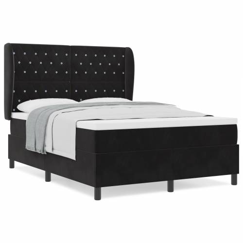 Box Spring Krevet s Madracem Crni 140x200 cm Baršun Cijena