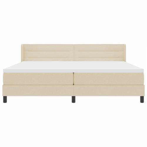 Box Spring krevet s madracem u krem boji, 200 x 200 cm - Tekstil Cijena