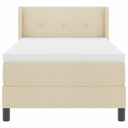 Box Spring krevet s madracem u krem boji, 100x200 cm, Tkanina Cijena