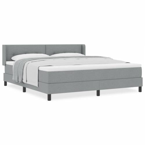 Box Spring krevet s madracem - Svjetlosiva, 180 x 200 cm, Tkanina Cijena