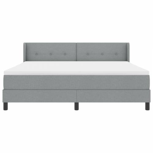 Box Spring krevet s madracem - Svjetlosiva, 180 x 200 cm, Tkanina Cijena