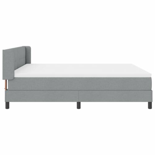Box Spring krevet s madracem - Svjetlosiva, 180 x 200 cm, Tkanina Cijena