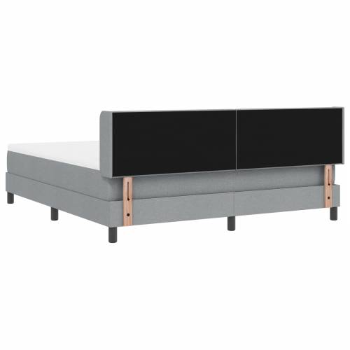 Box Spring krevet s madracem - Svjetlosiva, 180 x 200 cm, Tkanina Cijena