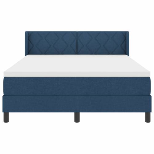 Box Spring krevet s madracem, plave boje, 160 x 200 cm, tkanina. Cijena