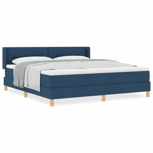 Box Spring krevet s madracem u plavoj boji, 180 x 200 cm, Tkanina Cijena