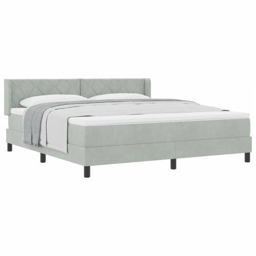 Box Spring Krevet s Madracem Svjetlosiva 180x200 cm Baršun Cijena