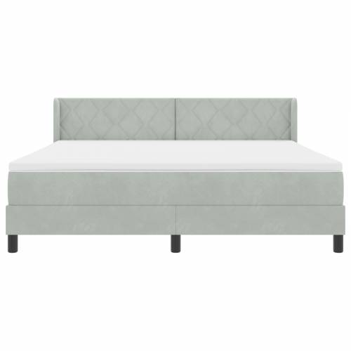 Box Spring Krevet s Madracem Svjetlosiva 180x200 cm Baršun Cijena