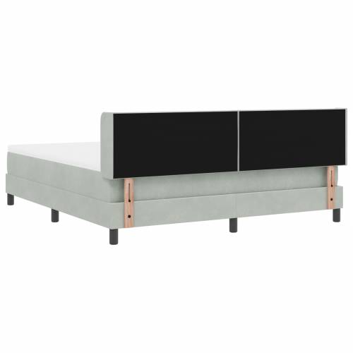 Box Spring Krevet s Madracem Svjetlosiva 180x200 cm Baršun Cijena