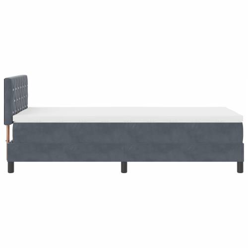 Box Spring Krevet s Madracem i LED-om Tamno Siva 90x190 cm Baršun Cijena