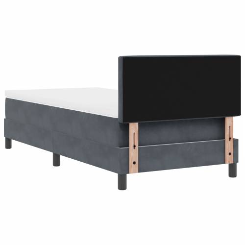 Box Spring Krevet s Madracem i LED-om Tamno Siva 90x190 cm Baršun Cijena