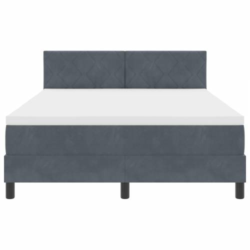 Krevet s čvrstom podlogom i madracem & LED Tamno siva 140x190 cm Baršun Cijena