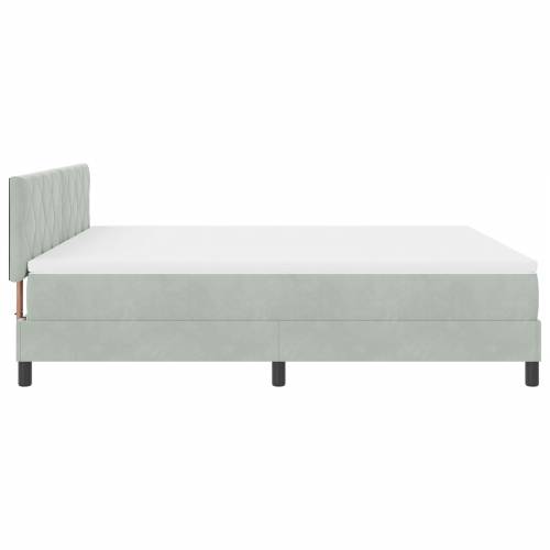 Box Spring Krevet s Madracem i LED Osvjetljenjem Sivo 180x200 cm Baršun Cijena