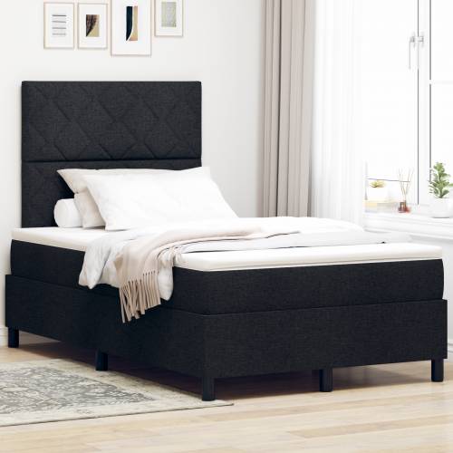 Krevet s oprugama i madracem s LED svjetlom - Crna - 120x190 cm - Tkanina Cijena
