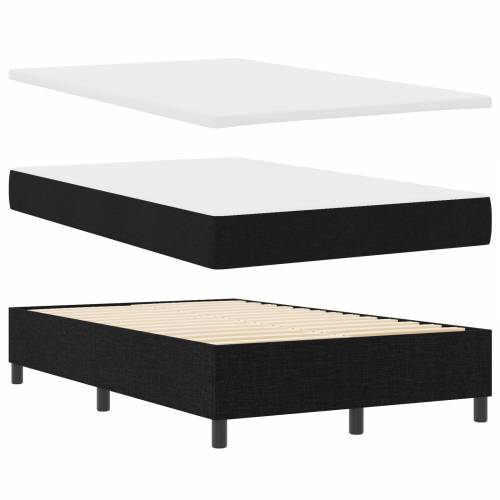 Krevet s oprugama i madracem s LED svjetlom - Crna - 120x190 cm - Tkanina Cijena