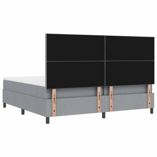 Krevet s oprugama i madracem i LED svjetlom, svjetlosiva, 200 x 200 cm, tkanina Cijena