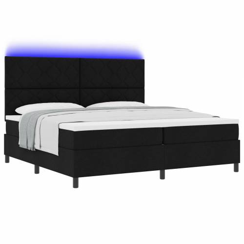 Krevet s oprugama i madracem & LED Crna 200x200 cm Cijena