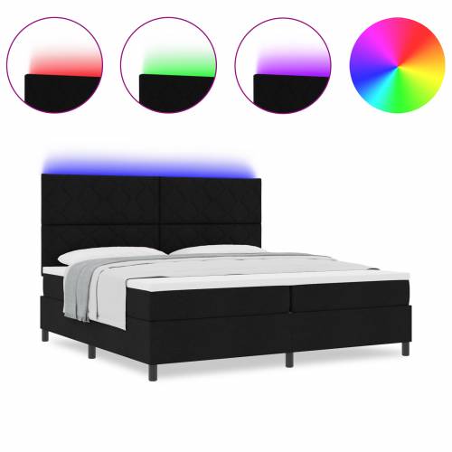 Krevet s oprugama i madracem & LED Crna 200x200 cm Cijena