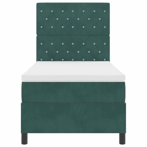 Sok i krevet s madracem i LED osvjetljenjem tamno zelena 90x190 cm baršun Cijena