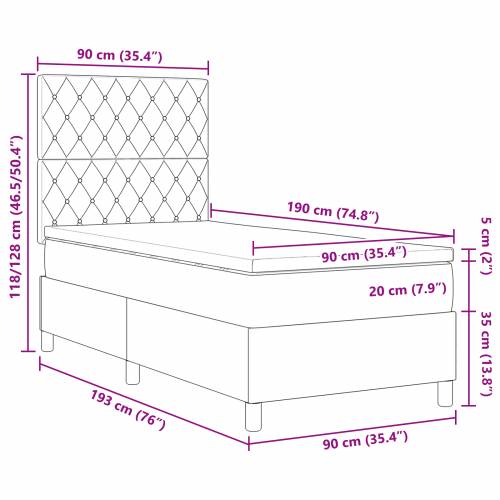 Sok i krevet s madracem i LED osvjetljenjem tamno zelena 90x190 cm baršun Cijena