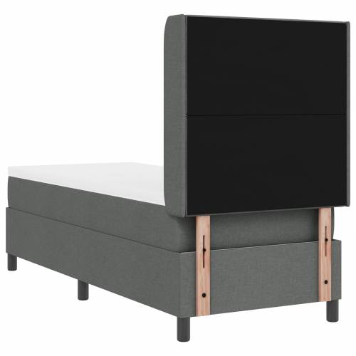 Box Spring Krevet s Madracem & LED Tamnosivi 90x190 cm Tkanina Cijena