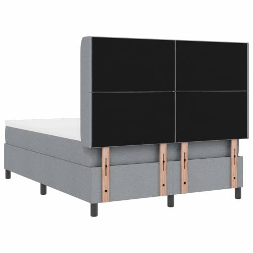 Box Spring Krevet s Madracem i LED Svjetlom Svjetlosiva 160x200 cm Tkanina Cijena