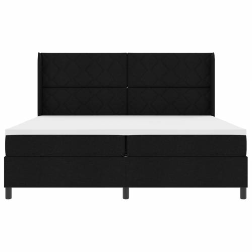 okvir kreveta s madracem i LED-om crna 200x200 cm tkanina Cijena