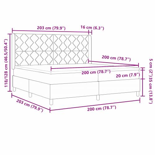 okvir kreveta s madracem i LED-om crna 200x200 cm tkanina Cijena