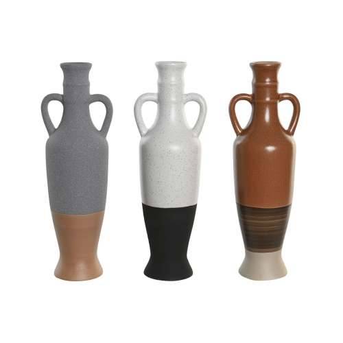 Vrč DKD Home Decor Bijela Siva Terakota Porculan 9,6 x 9 x 28,6 cm 9,6 x 9 x 29 cm (3 kom.) Cijena