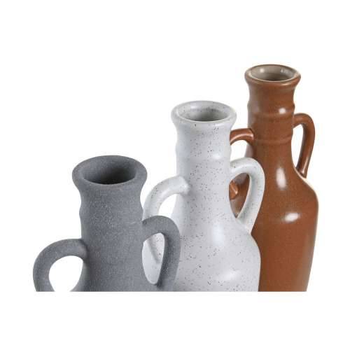 Vrč DKD Home Decor Bijela Siva Terakota Porculan 9,6 x 9 x 28,6 cm 9,6 x 9 x 29 cm (3 kom.) Cijena