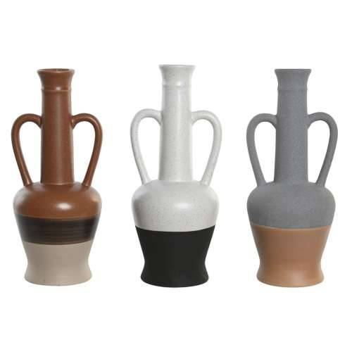 Vrč DKD Home Decor Bijela Siva Terakota Porculan 12,7 x 12,5 x 30 cm (3 kom.) Cijena