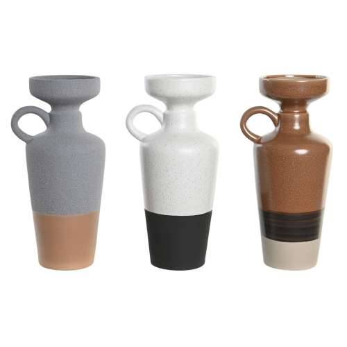 Vrč DKD Home Decor Bijela Siva Terakota Porculan 13,3 x 11 x 27,3 cm 13,3 x 11 x 28 cm (3 kom.) Cijena