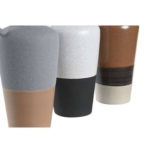 Vrč DKD Home Decor Bijela Siva Terakota Porculan 13,3 x 11 x 27,3 cm 13,3 x 11 x 28 cm (3 kom.) Cijena