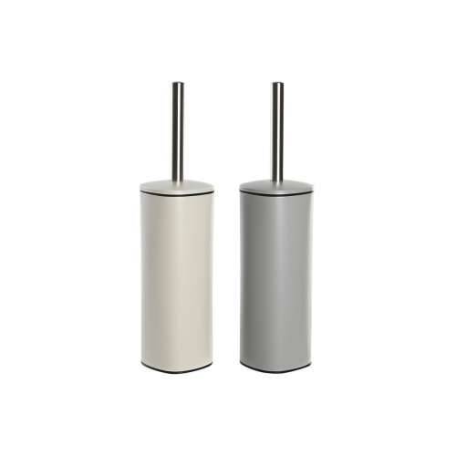 WC Četka DKD Home Decor Bež Siva Krema Metal Nehrđajući Čelik 9,5 x 9,5 x 38,5 cm (2 kom.) Cijena