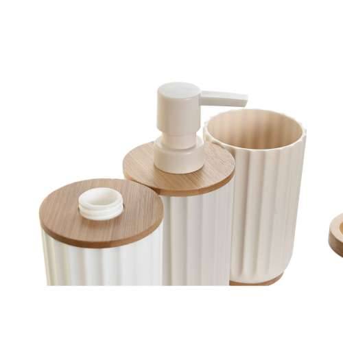 Set za Kupaonicu DKD Home Decor Bijela Bež Bambus polistiren 16 x 9 x 18 cm 3 Dijelovi (2 kom.) Cijena