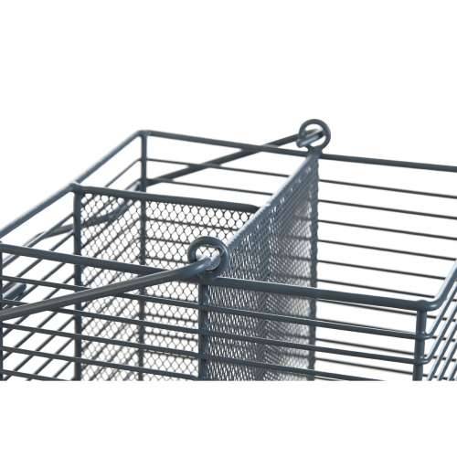 Košara za pribor za jelo DKD Home Decor Plava Bijela Metal Kaučukovac 18 x 18 x 15 cm (2 kom.) Cijena
