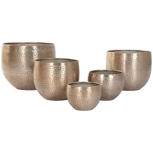 Tegla za biljke Home ESPRIT zlatan Aluminij 35 x 35 x 29,5 cm (5 kom.) Cijena