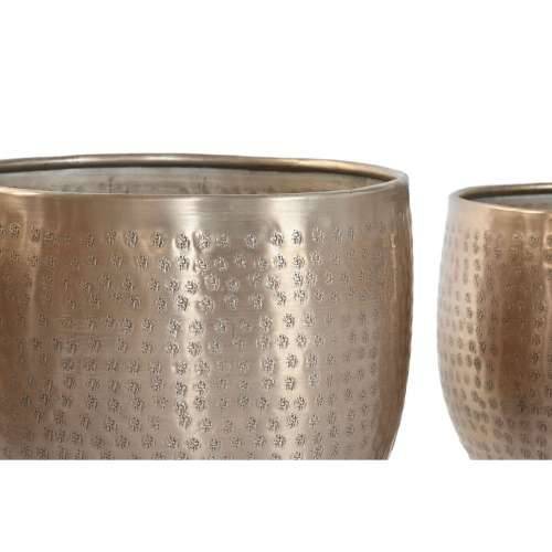 Tegla za biljke Home ESPRIT zlatan Aluminij 35 x 35 x 29,5 cm (5 kom.) Cijena