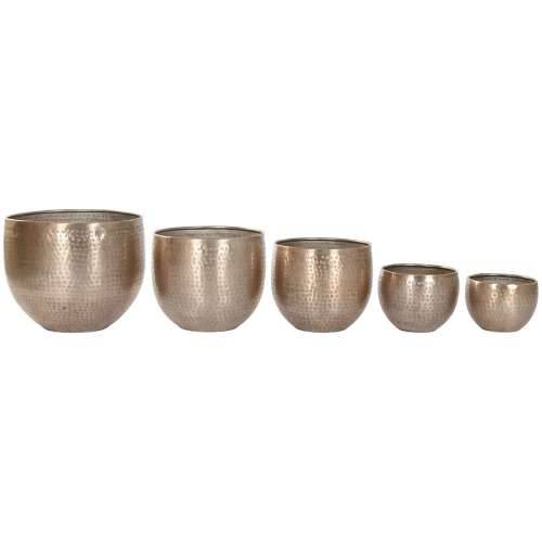 Tegla za biljke Home ESPRIT zlatan Aluminij 35 x 35 x 29,5 cm (5 kom.) Cijena