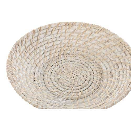 Stolni ukras Home ESPRIT Bijela Prirodno Bambus Ratan 35 x 35 x 8 cm (2 Dijelovi) Cijena