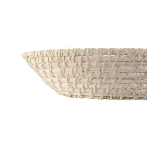 Stolni ukras Home ESPRIT Bijela Prirodno Bambus Ratan 35 x 35 x 8 cm (2 Dijelovi) Cijena