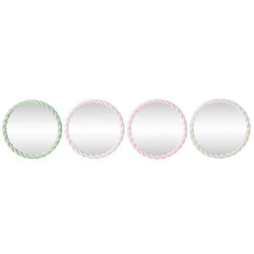 Zidno ogledalo Home ESPRIT Bijela Zelena Roza Lila 44 x 3 x 44 cm (4 kom.) Cijena