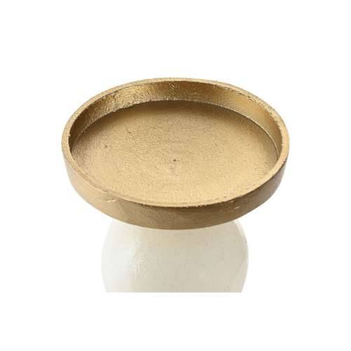 Svijećnjak Home ESPRIT Bijela zlatan Aluminij moderan 15 x 15 x 33 cm Cijena